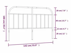 Clicnbuy Cabecero de metal 135 cm Negro Clearance