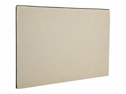 Vente-unique Cabecero Y Puente De Cama|Cabecero desenfundable de 170 cm en algodón y lino color beige y negro - CHESMA