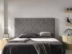Eccox Cabecero Ágata para Cama de 120 de Tela 154x115x8.. Gris Sale