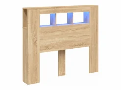 vidaxl Cabecero Y Puente De Cama|Cabecero LED madera ingeniería roble Sonoma 120x18,5x103,5 cm