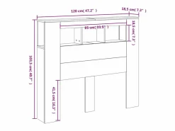 vidaxl Cabecero Y Puente De Cama|Cabecero LED madera ingeniería roble Sonoma 120x18,5x103,5 cm