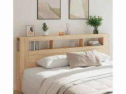 Cabecero LED madera ingeniería roble Sonoma 220x18,5x103,5 cm^Clicnbuy New