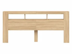 Cabecero LED madera ingeniería roble Sonoma 220x18,5x103,5 cm^Clicnbuy New