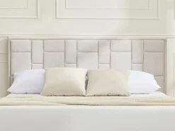 Vente-unique Cabecero Y Puente De Cama|Cabecero moderno de terciopelo de 140 cm - HERMINE