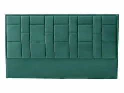 Vente-unique Cabecero moderno Hermine de 140 cm en terciopelo verde abeto Verde pino Clearance