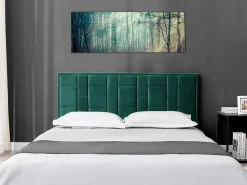 Vente-unique Cabecero moderno Hermine de 140 cm en terciopelo verde abeto Verde pino Clearance