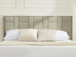 Vente-unique Cabecero moderno Hermine de terciopelo color de 160 cm Topo Discount