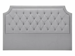 Vente-unique Cabecero tapizado 200 cm en tela gris - JOHENE Gris claro Online