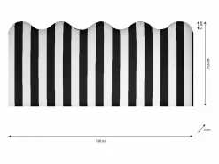 Cabecero tapizado forma ondulada franjas blancas y negras 160x73,5cm Negro
