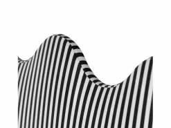 Cabecero Y Puente De Cama|Cabecero tapizado forma ondulada rayas blancas y negras 160x73,5cm