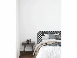 Cabecero Y Puente De Cama|Cabecero tapizado terciopelo a cuadros blancos y s 160x97cm