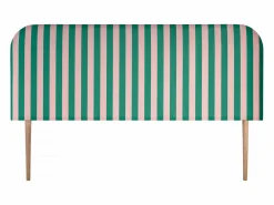 Cabecero tapizado terciopelo a rayas s y rosas 160x97cm Verde Clearance