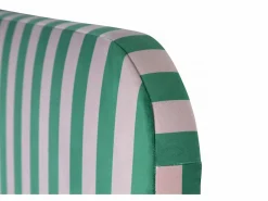 Cabecero tapizado terciopelo a rayas s y rosas 160x97cm Verde Clearance