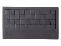 Vente-unique Cabecero tejido 160 cm Terciopelo oscuro. JENNA Gris New