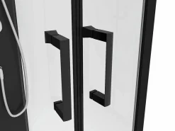 Shower & Design Cabina De Ducha|Cabina de ducha - Altura ajustable - L90 x l90 x H200/220 cm - Negro y blanco - ROVATA