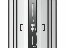 Shower & Design Cabina De Ducha|Cabina de ducha - Altura ajustable - L90 x l90 x H200/220 cm - Negro y blanco - ROVATA