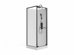 Cabina de ducha - Altura ajustable - Blanco y negro - L80 x l80 x Alt. 213/232 cm - BADONI^Shower & Design Outlet