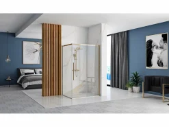 Rea Cabina De Ducha + Plato De Ducha Solar Gold 80X100 Dorado
