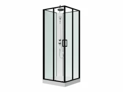 Cabina de ducha cuadrada - Negro y blanco - L80 x L80 x Alt. 225 cm - SAMABI^Shower & Design Hot