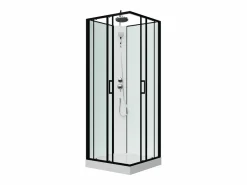 Cabina de ducha cuadrada - Negro y blanco - L80 x L80 x Alt. 225 cm - SAMABI^Shower & Design Hot