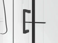 Cabina de ducha de esquina reversible, negro y blanco, Ancho 110 x 80 x Alt. 225 cm, ZODANI^Shower & Design