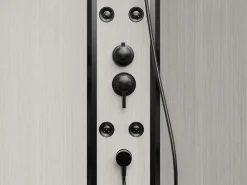 Cabina de ducha de hidromasaje de fibra de bambú - Negro - L80 x A80 x H225 cm - ARDALI^Shower & Design Hot