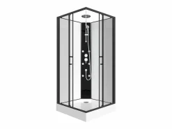Cabina de ducha de ángulo hidromasaje, Ancho 80 x 80 x Alt. 225 cm, KIVORA^Shower & Design Clearance