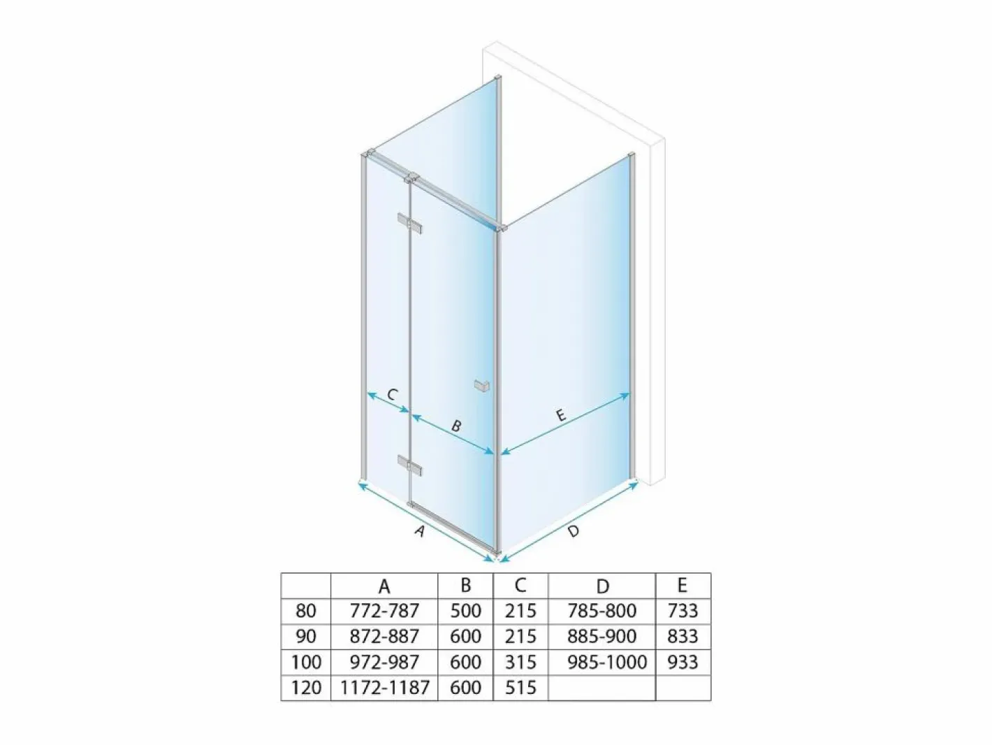Cabina De Ducha De Pared Atlas Chrome 120X80 Left^Rea Clearance