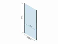 Rea Cabina De Ducha De Pared Rapid Swing 90X80 Chrome Gris