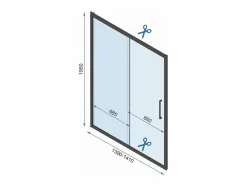 Rea Cabina De Ducha De Pared Rapid Slide Chrome 140X80 Plateado Sale