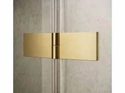 Rea Cabina De Ducha De Pared Atlas Brush Gold 80X90 Right Dorado New