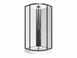 Shower & Design Cabina De Ducha|Cabina de ducha en cuarto de círculo, altura ajustable, Ancho 80 x 80 x Alt. 213/232 cm, ROVATA
