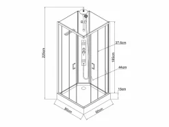 Shower & Design Cabina De Ducha|Cabina de ducha hidromasaje con panel de bambú - L90 x l90 x H225 cm - DESULO