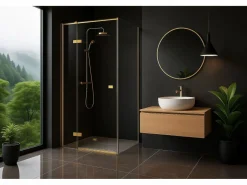 Cabina De Ducha Atlas Brush Gold 80X100 Right^Rea Clearance