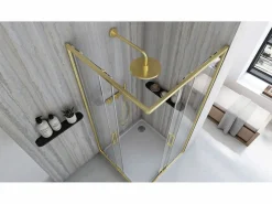 Rea Mampara De Ducha|Cabina De Ducha City 80X80 Brush Gold