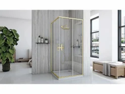 Rea Cabina De Ducha City 90X90 Brush Gold Dorado Hot