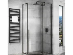 Rea Cabina De Ducha Diamond 80X80 Black + Plato De Ducha Savoy White Negro Sale