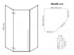 Cabina De Ducha Diamond 90 x 90 Brush Copper^Rea Discount
