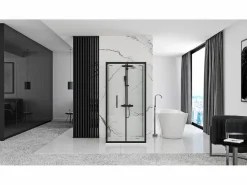 Rea Cabina De Ducha Rapid Fold 100x80 Black Negro Hot