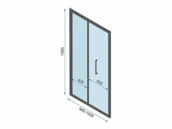 Rea Cabina De Ducha Rapid Fold 100x80 Black Negro Hot