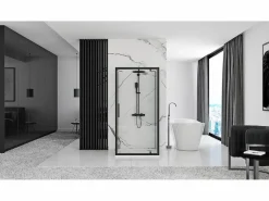 Rea Cabina De Ducha Rapid Swing 80x80 Black Negro Discount
