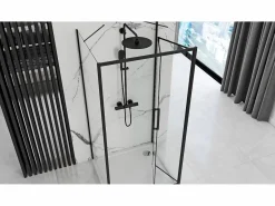 Rea Cabina De Ducha Rapid Fold 80x80 Black Negro Hot