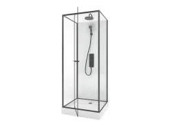 Shower & Design Cabina De Ducha|Cabina de ducha reversible con altura ajustable, L80 x Ancho80 x Altura213/232 cm, SAVITO