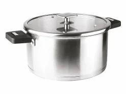 Lacor Cacerola de acero inoxidable desmontable de 18 cm con sistema Click & Lock - Colección Combi de Gris Discount