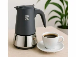 Cafetera Italiana Pezzetti Steelexpress 6 Tazas Acero Inoxidable Todos Fuegos Inducción Azul Índigo Gris Best