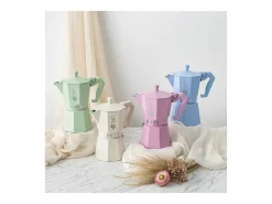 Bialetti Pequeño Electrodoméstico|Cafetera Moka Exclusiva Azul Pastel 6 tazas - Colección Vintage Italiana