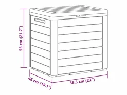 Cagnes-sur-Mer Caja de almacenaje de jardín polipropileno marrón 58,5x46x55 cm^Garden Furniture Online
