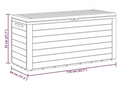 Garden Furniture Cagnes-sur-Mer Caja de almacenamiento de jardín marrón 116x44x55 cm Marru00f3n Best