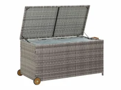 vidaxl Baúl De Jardín|Caja almacenaje jardín ratán sintético claro 120x65x61 cm
