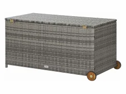 vidaxl Baúl De Jardín|Caja almacenaje jardín ratán sintético claro 120x65x61 cm